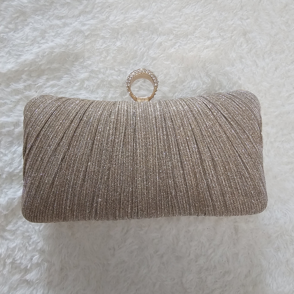 Chic Gold Textured Clutch